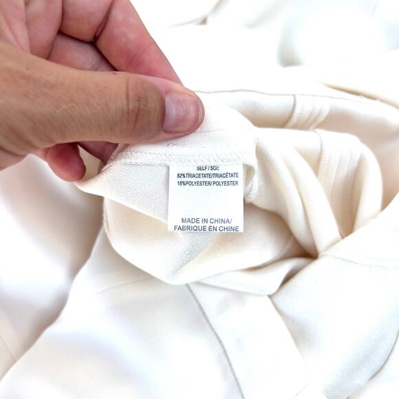 Haute Hippie Wide Leg Front Slit Cream Trousers Pants 6 High Waisted Flowy - Picture 11 of 12